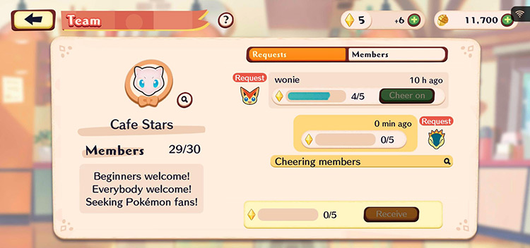 Team Page / Pokémon Café ReMix