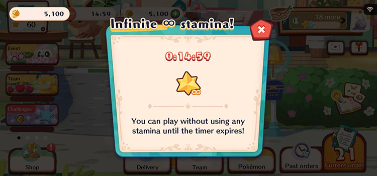 Infinite Stamina (Description) / Pokémon Café ReMix