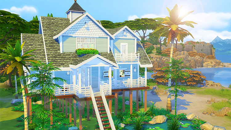 Cute Summery Beach House / Sims 4 CC
