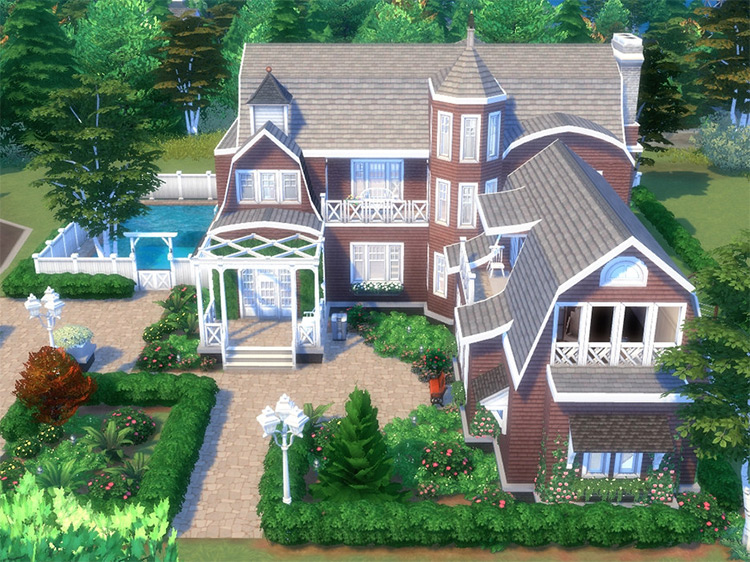 Seaclusion Coastal Mansion / Sims 4 CC