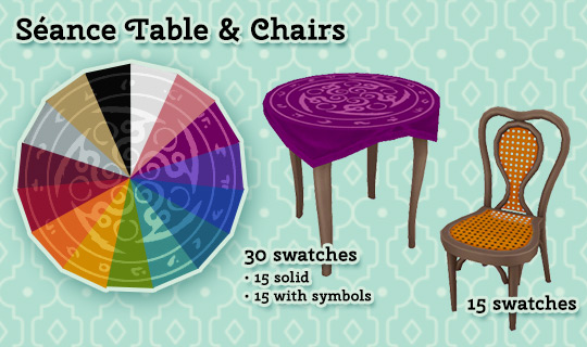Seance Table & Chairs Recolors / Sims 4 CC