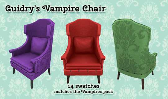 Guidry’s Vampire Chair Recolors / Sims 4 CC
