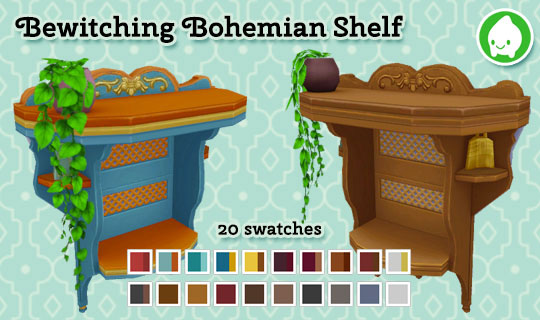 Bewitching Bohemian Shelf Recolors / Sims 4 CC