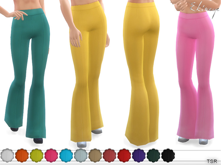 High Waist Flare-Leg Pants / Sims 4 CC