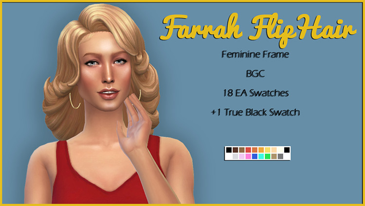 Farrah Flip Hair / Sims 4 CC