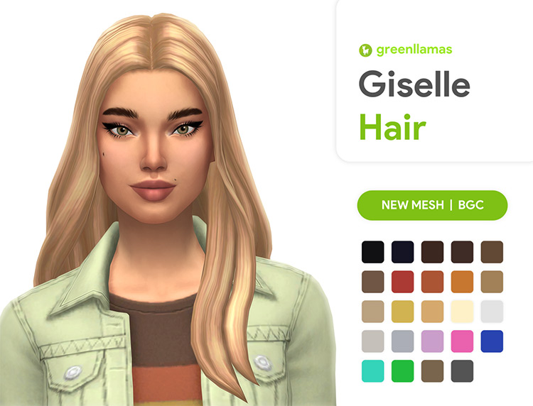 Giselle Hair / Sims 4 CC