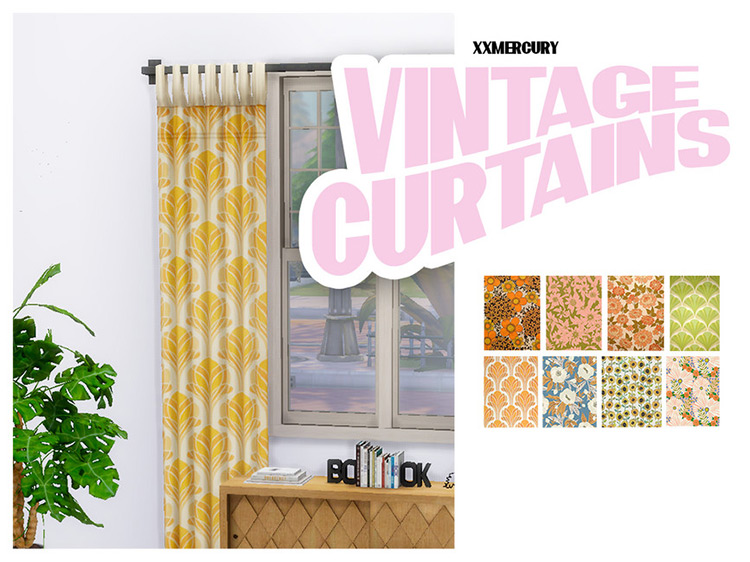 Vintage Curtains / Sims 4 CC