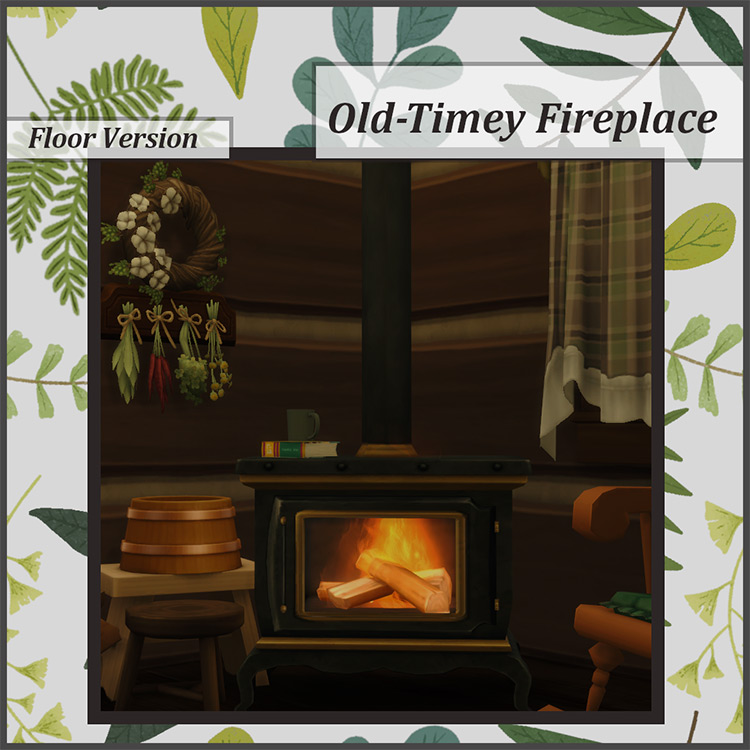 Old-Timey Fireplace / Sims 4 CC