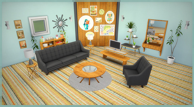 Portland Living Set / Sims 4 CC