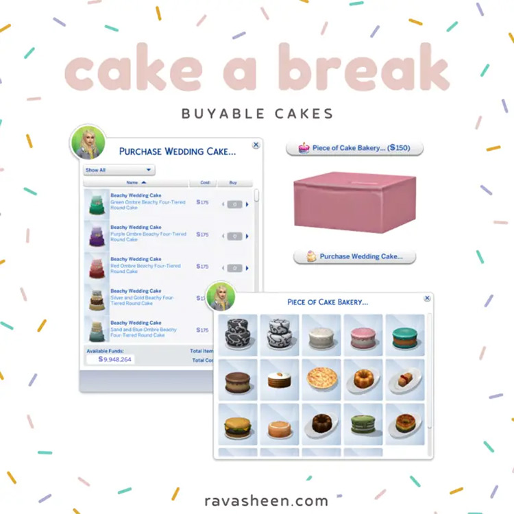 Buyable Cakes / Sims 4 CC