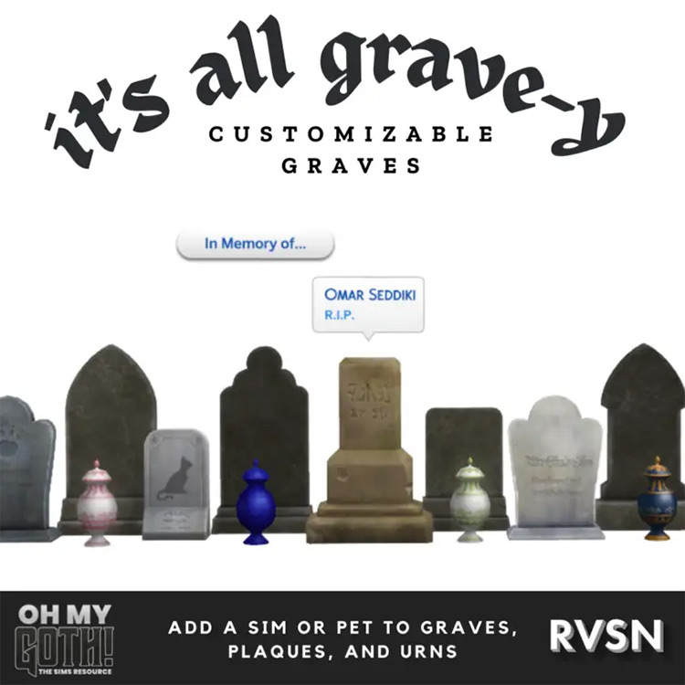 Customizable Graves / Sims 4 CC