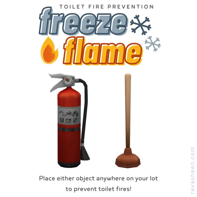 Freeze Flame Toilet Fire Prevention / Sims 4 CC