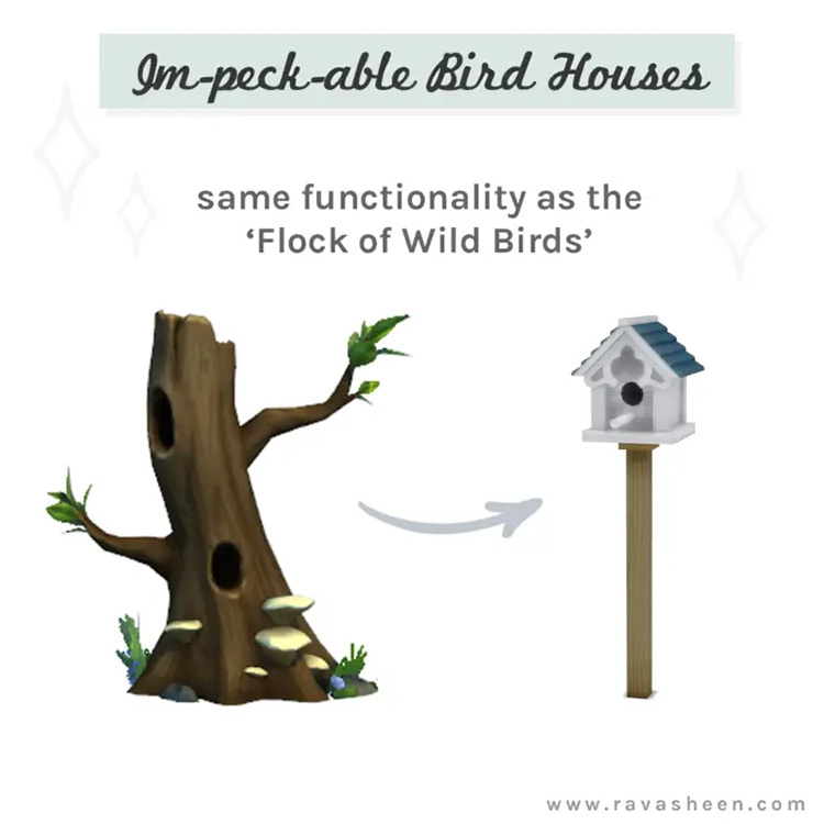 Im-Peck-Able Birdhouses / Sims 4 CC