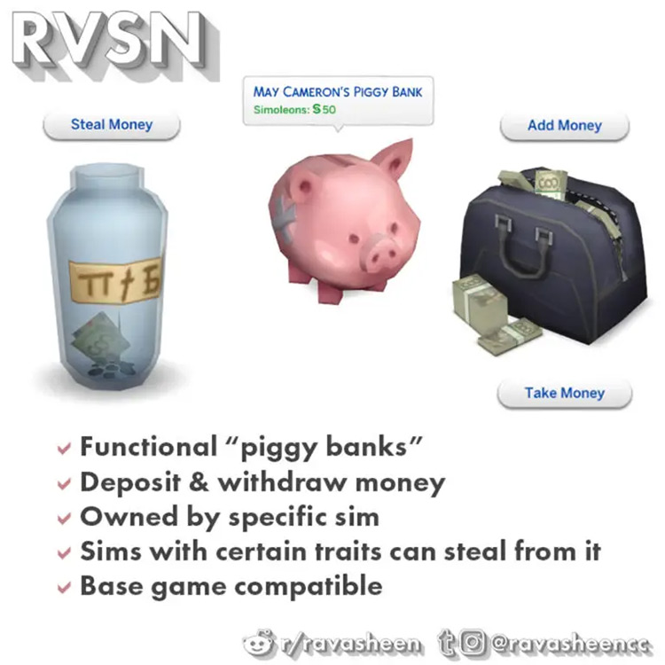 In Your Safe Piggy Banks / Sims 4 CC