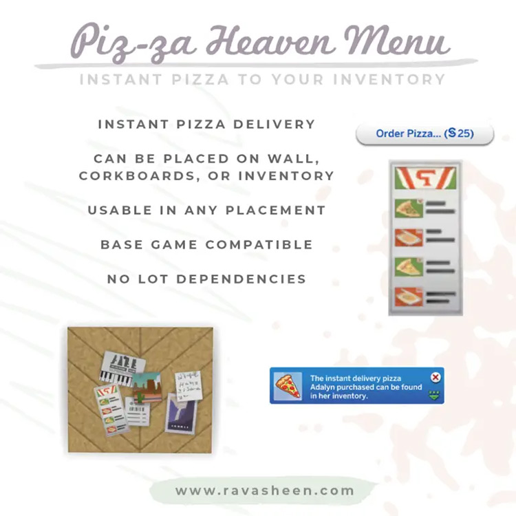 Instant Pizza Delivery / Sims 4 CC