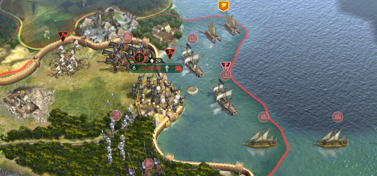 文明5-ゲームプレイの土地と海のスクリーンショット