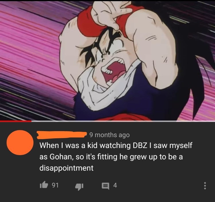 Gohan YouTube comments