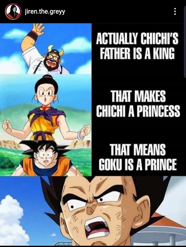 Goku is a prince meme