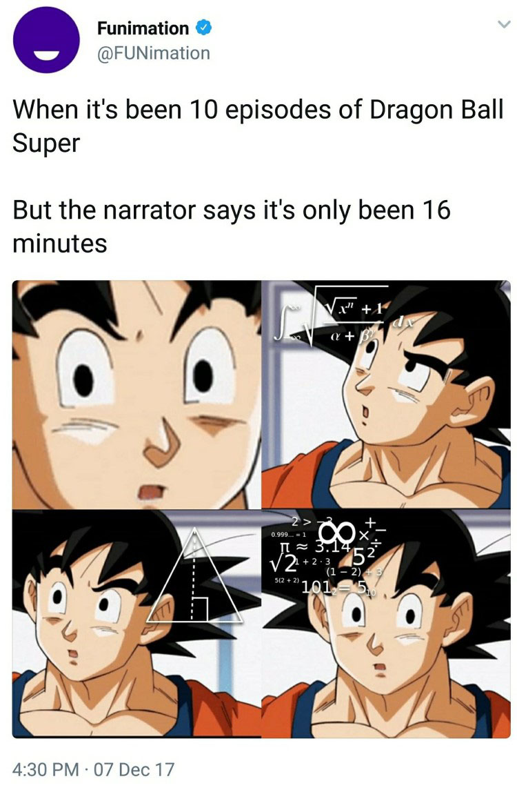 Goku doing math twitter meme
