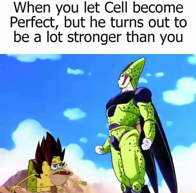 Cell and Spongegar crossover meme