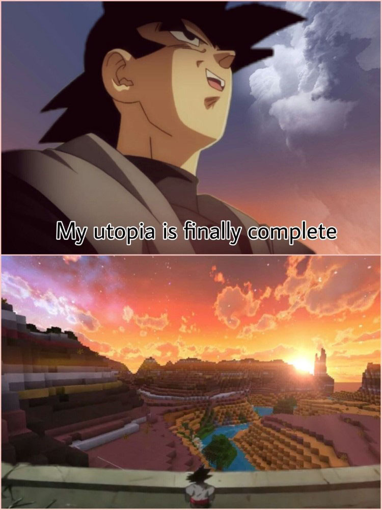 Minecraft and Goku meme