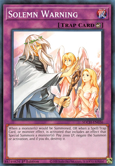 Solemn Warning YGO Card