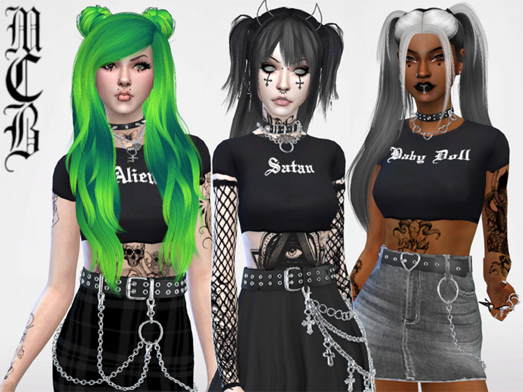 Crop top tees CC for The Sims 4