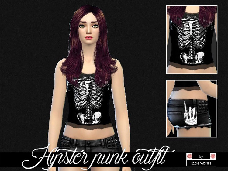 Punk Outfit for badgirls / TS4 CC