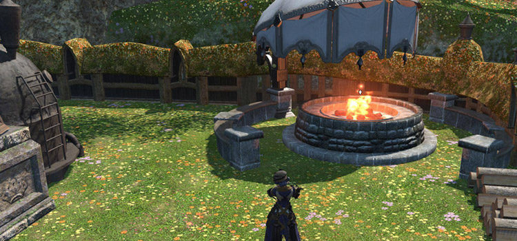 FFXIV Character Outdoors with a fire