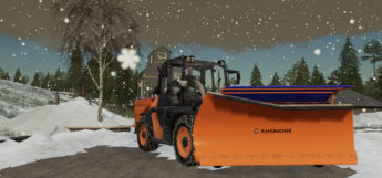 Orange Snow Plow Mod for FS19