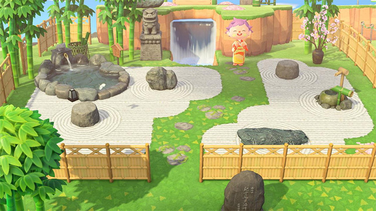 Japanese rock garden design idea in ACNH