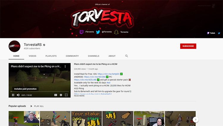 Torvesta YouTube Channel Screenshot