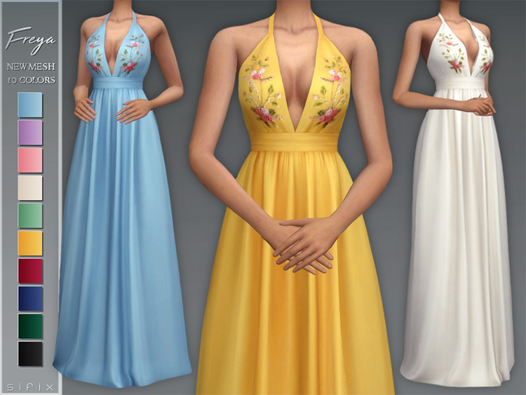 Best Sims 4 Long Dresses  Free CC   Mods    FandomSpot - 23