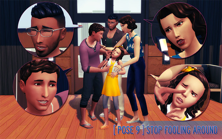 Happy Household Family Posepack / Sims 4 CC