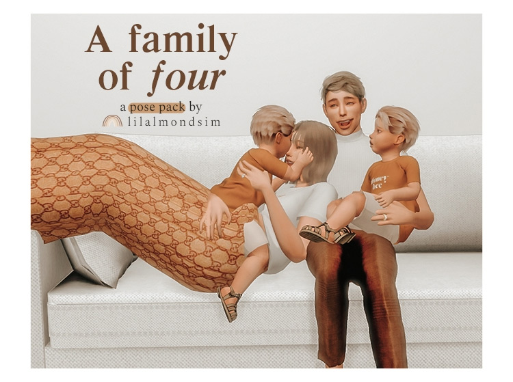 A Family of Four Posepack / Sims 4 CC