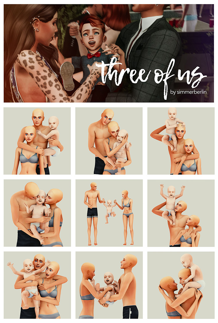 Three of Us Poses / TS4 CC