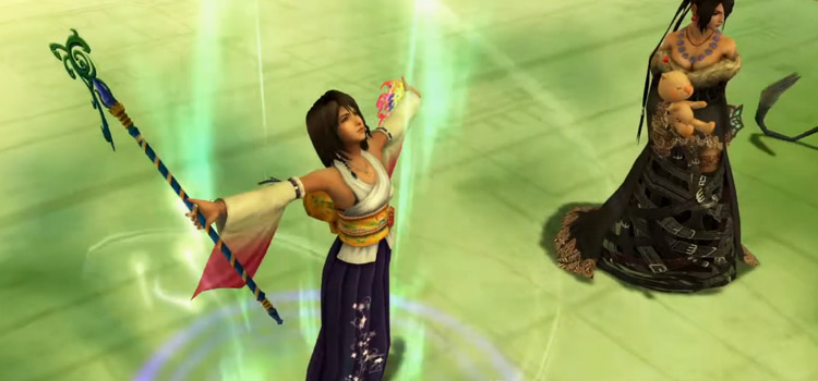 Yuna casting Ultima Spell in Final Fantasy X HD
