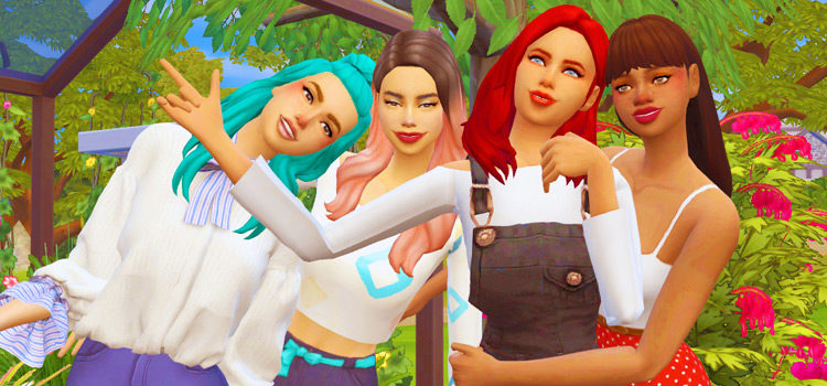Bestfriend group poses in The Sims 4