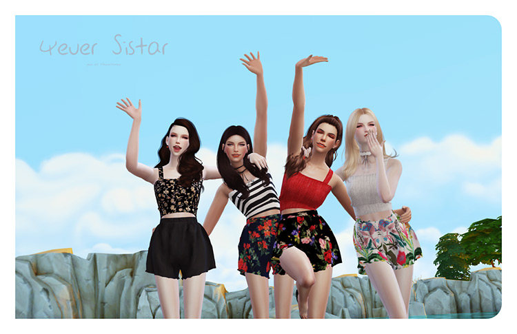 4ever Sistar Poses Set by Flower Chamber Sims 4 CC