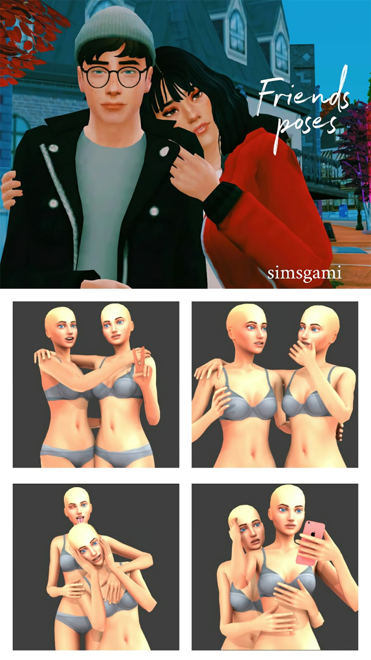 Close Friends Poses by simsgami TS4 CC