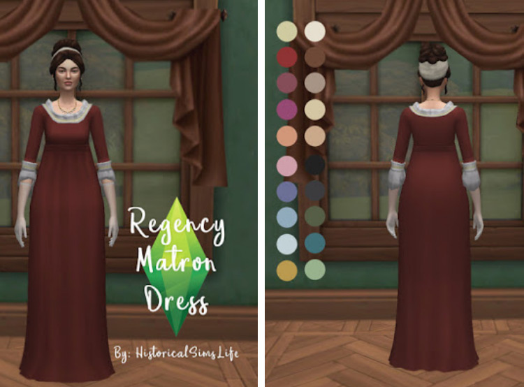 Regency Matron Dress TS4 CC