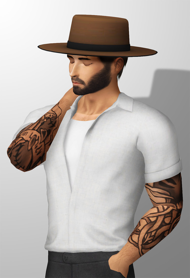 Wide Brim Hat for Sims 4