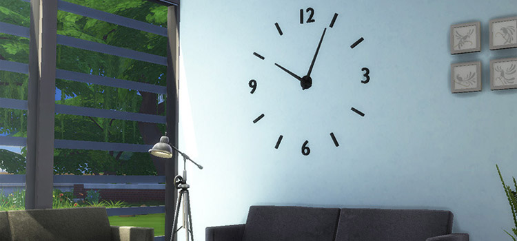 Large simple wall clock for The Sims 4