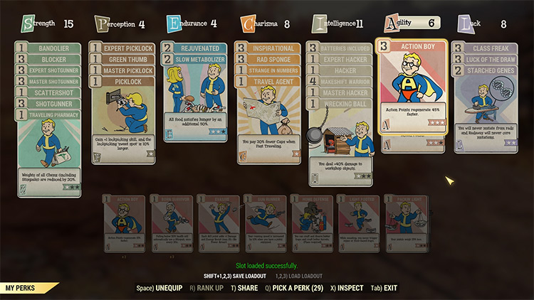 Perk Loadout Manager Fallout 76 Mod