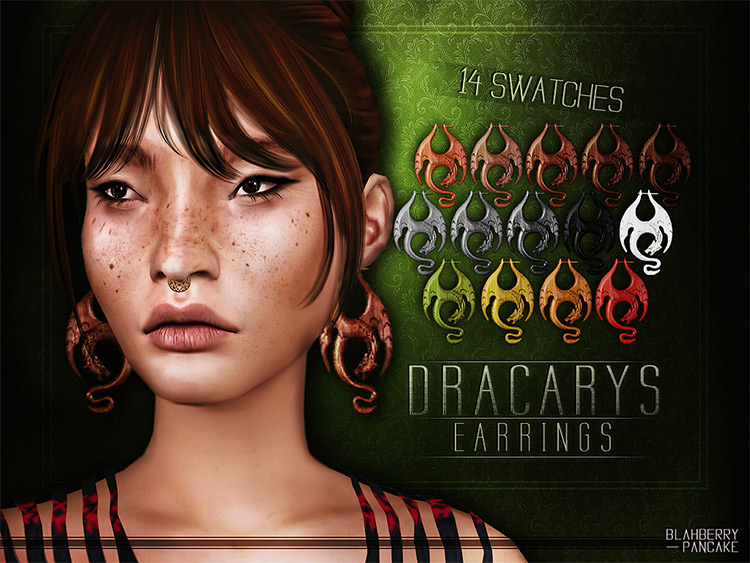 Dracarys Earrings for Sims 4