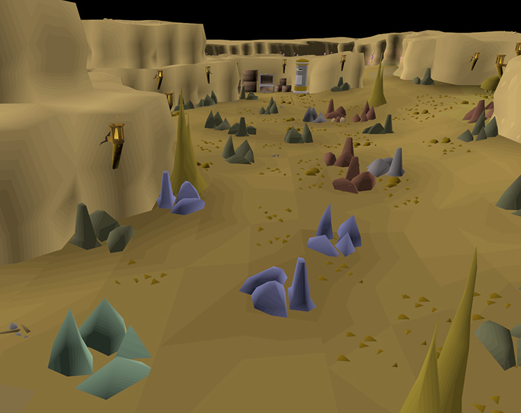 Fullview screenshot of mithril rocks to mine / OSRS