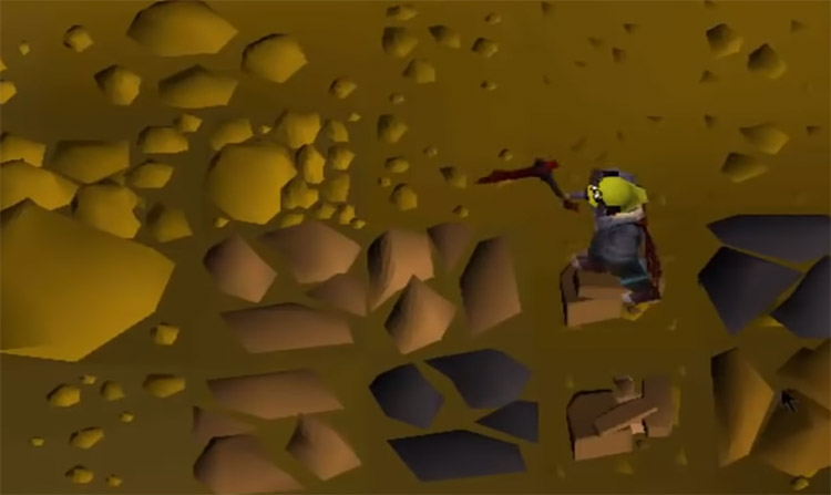 Close-up of mining ore in OSRS