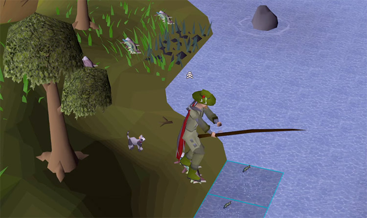 HD Fishing by lake in Old School RuneScape