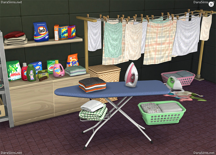 Laundry Decor Set for Sims 4