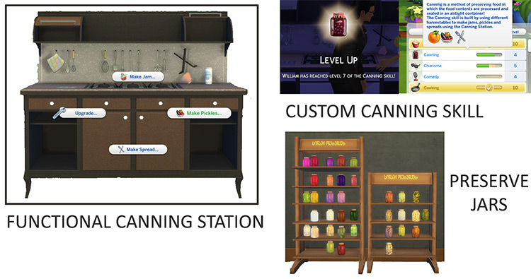 Functional Canning Station + Canning Skill in Sims 4